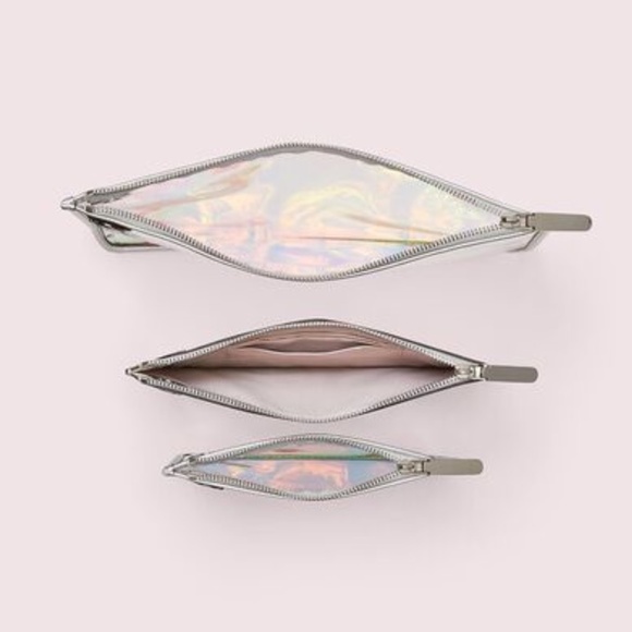 NWT Kate Spade Sam Iridescent Pouch Trio - Picture 3 of 13